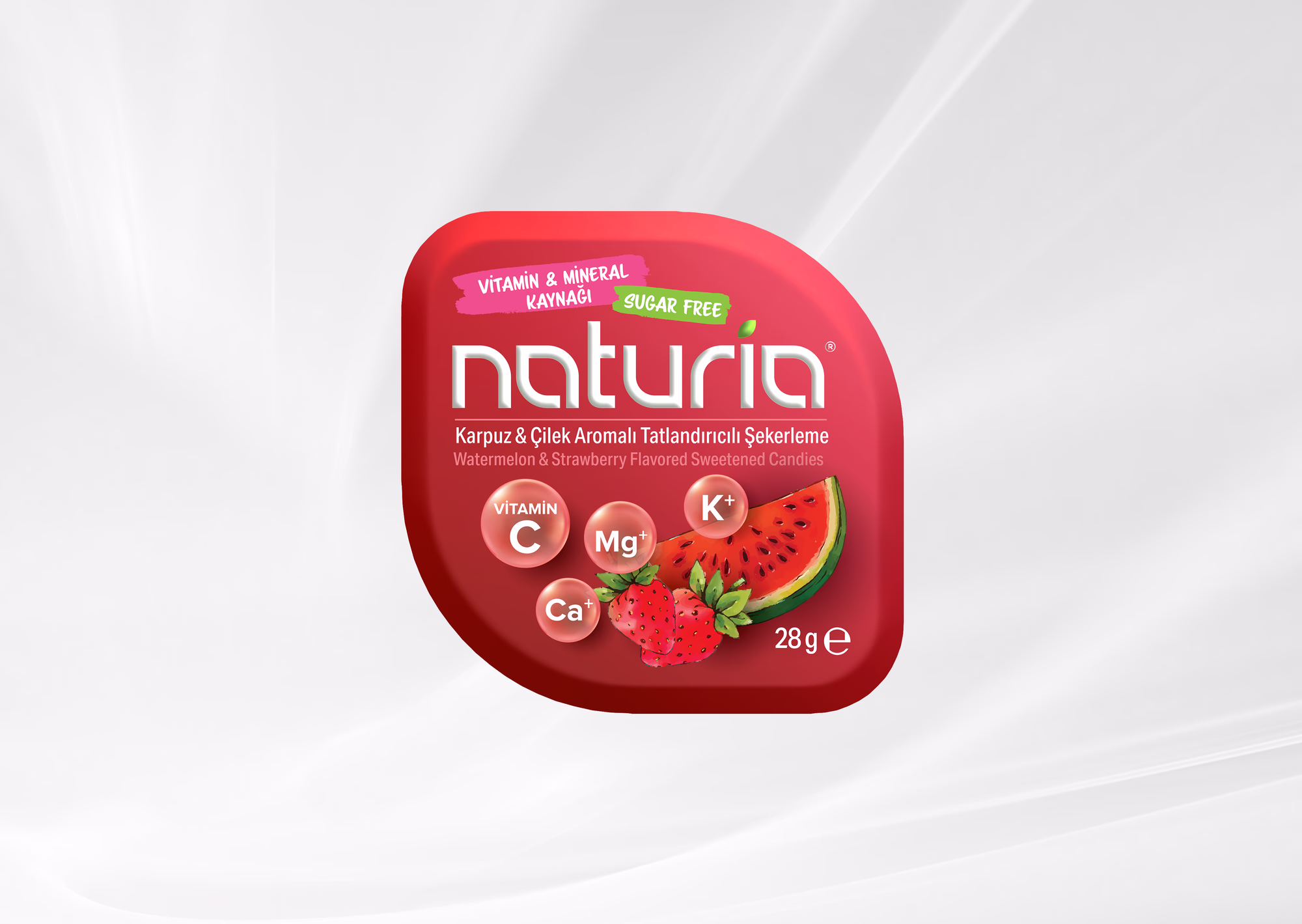 Naturia Karpuz & Çilek Aromalı Stevialı Şekerleme