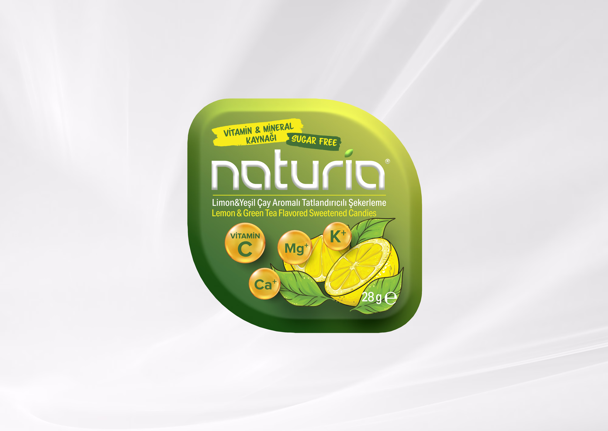 Naturia Limon & Yeşil Çay Aromalı Stevialı Şekerleme